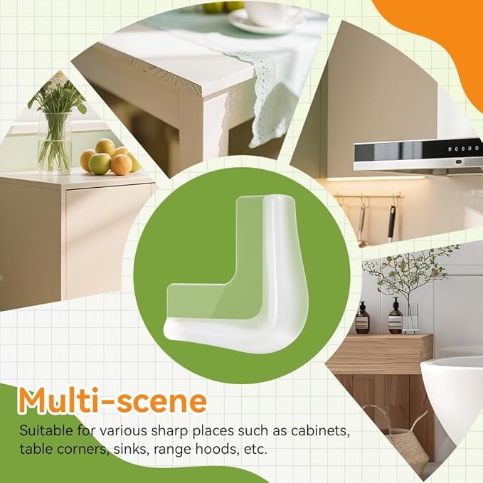 SAFELON 8 Pcs Childproof Corner Protector, Baby Safety Table Corner Guard, Silicone Material Baby Proof Bumper Cushion