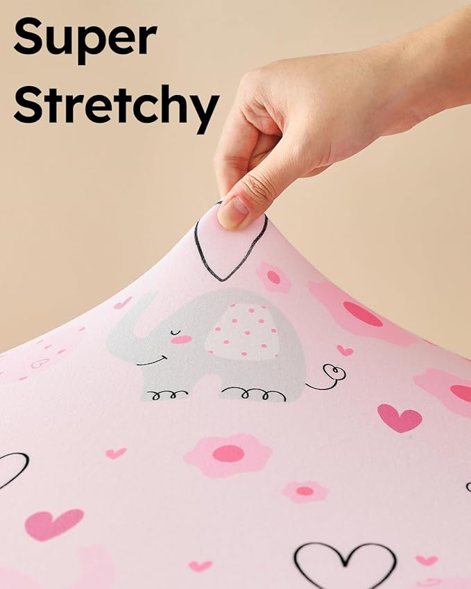 Looxii Baby Crib Sheets for Girls, 3 Pack Fitted Crib Sheet for Standard Crib and Toddler Mattress, Ultra Soft Breathable Microfiber Baby Sheet 52x28x8in