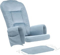 BECHAEO 5PCS Velvet Glider Rocker Replacement Cushions with Ottoman Cover Soft Thicken Rocking Chair Cushion Set for Indoor Nursery Glider Rocking Chair, Baby Blue
