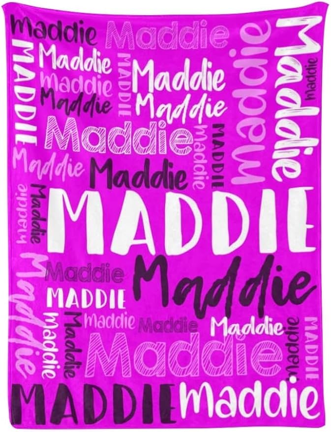 Dr.TOUGH Personalized Blankets with Name Customized Baby Blankets for Girls Boys Adults Monogrammed Blankets and Throws Christmas Birthday Mothers Fathers Valentines Day Gift (Magenta, 40''×50'')