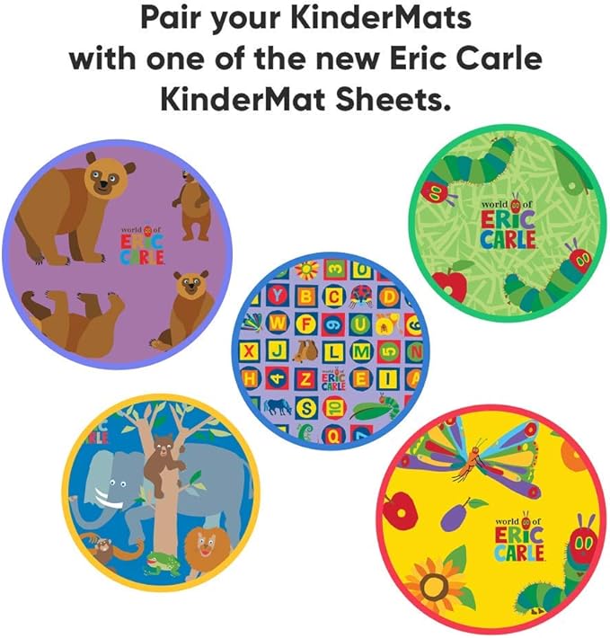 KinderMat, 1" Thick KinderMat, 4-Section Rest Mat, 45" x 19" x 1", Red/Blue with Grey Binding, Great for School, Daycare, Travel, and Home, Made in The USA