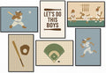 Baseball Poster Canvas, Baby Boy Sports Nursery Wall Art, Cute Animal Rabbit Bear Athletes Pictures, Let's Do This Boys Charming Quote Print, Kids Bedroom Baseball Field Art 12x16in Wrapped Canvas