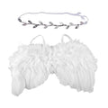 Qiansail Newborn Baby Fairy Angel Wings Princess Feather Wing Costume with White Headband Photography Props Shoot Outfits for Birthday (White)