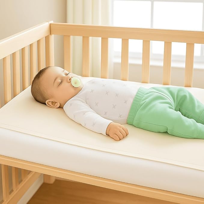 Organic Crib Mattress Protector - Flat Sheet Water Resistant Liner Pad, Breathable, Skin Friendly, Chemical-Free Pure Cotton [GOTS-Certified] for Full Standard Crib (52"x28") - Pack of 2