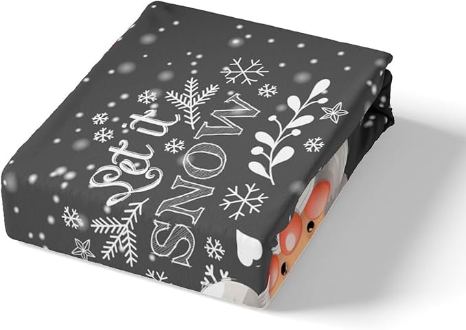Christmas Duvet Cover Set Queen Size Santa Claus with Candles and Gift Boxes Print Bedding Set 3pcs for Kids Boys New Year Theme Comforter Cover Winter Snow Quilt Cover with 2 Pillowcases,No Comforter