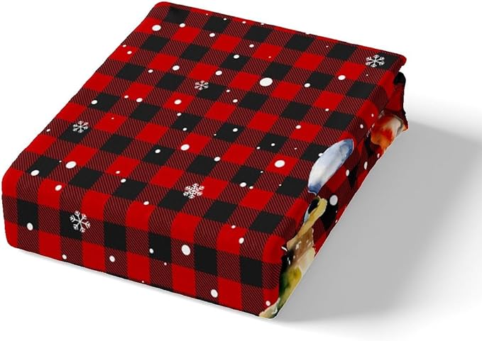 Xmas Snowman Duvet Cover Set Twin Size, Christmas Bedding Set 2pcs for Kids Boys Girls Bedroom Decor, Red Black Plaid Print Comforter Cover with 1 Pillowcase,Snowflake Print Quilt Cover,No Comforter