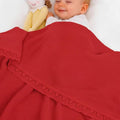 Baby Knit Blanket Soft Breathable Cotton Scallop Border Blankets Newborn Knitted Blanket Swaddle Blankets Gifts for Baby Newborn Toddler Shower Boy Girl New Mom Birthday Christmas Red 30x40