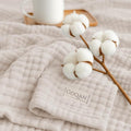 Goqan Muslin Blanket Queen 79x90 – 100% Cotton 4 Layer Boho Muslin Blanket for Adults, Lightweight, Soft, Breathable for Bed, Couch - Beige