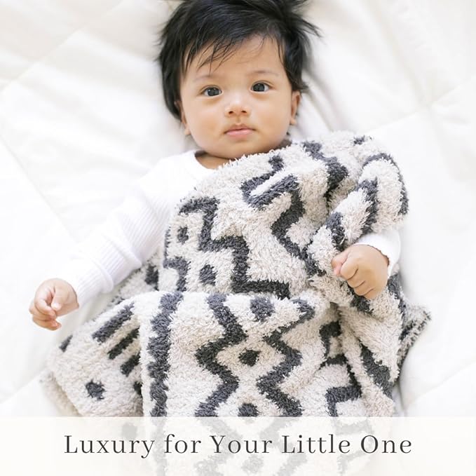 SARANONI Luxury Baby Blanket | Ultra Soft Double Layer Plush Security Blanket for Babies | Mudcloth - 20” x 15”