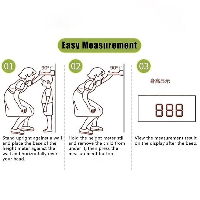 Ultrasonic Height Stadiometer - Height Growth Chart Wall Hanging Measuring Ruler | Rechargeable Growth Tracker | Smart Digital Measuring Device for Baby Toddler Boys Girls Children Bedroom