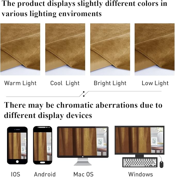 StangH Gold Brown Curtains 92 inches Long Super Soft Velvet Room Darkening Thermal Insulated Window Drapes Back Tab Luxury Decor for Sliding Door Living Room, W52 x L92, 2 Panels