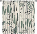 Funny Dinosaur Curtains, Jungle Cute Cartoon Animals Tropical Leaves Plant Beige Green Print Blackout Window Treatments for Kids Boys Girls Bedroom Living Room 52x84in