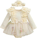 Giraropa Baby Girl Fall Winter Clothes Long Sleeve Romper Dress + Socks + Headband Newborn Infant Cute Casual Outfits