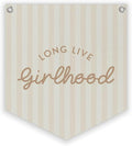 Lacama Long Live Girlhood Banner, Girls Room Decor, Girls Nursery Decor, Hanging Flag Retro Pink Banner for Nursery Playroom Wall Decor for Kids Bedroom Dorm Toddler Decorations