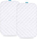 Waterproof Quilted Bassinet Mattress Pad Cover Compatible with VaVaSoo, MMBABY, GoFirst, Milliard Bedside Bassinet, 2 Pack, Ultra Soft Surface, Breathable and Easy Care