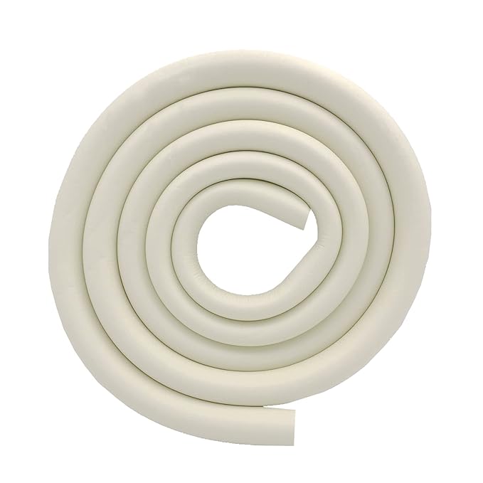 M2cbridge U Shape Extra Thick Furniture Table Edge Protectors Foam Baby Safety Bumper Guard 6.5 Ft (Off White (6.5ft x 2))