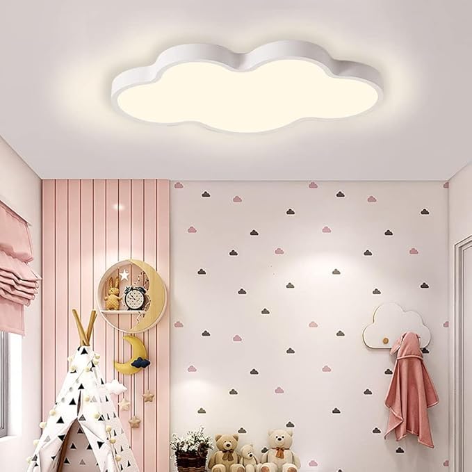 LED Ceiling Light Fixture,Modern 23 Inch Cloud Shape Recessed Ceiling Lights,Dimmable Light,White 36W Close to Ceiling Lighting Flush Mount Living Room Bedroom,3000K-6000K