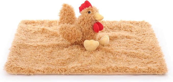Apricot Lamb Rooster Soft Loveys for Babies, Security Blanket for Baby Boy and Girl, 14x14 Inches for Infant and Toddlers