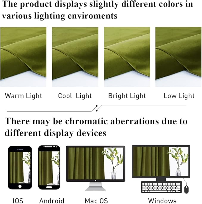 StangH Olive Green Velvet Curtains for Bedroom Room Darkening Thermal Insulated Window Drapes Super Soft Luxury Home Decoration for Living Room Nursery Kids, W52 x L84, 2 Panels