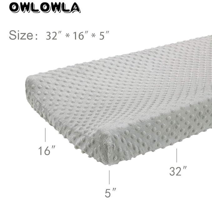 Owlowla Changing Pad Cover, Soft Minky Dots Changing Table Sheets for Baby Boy and Girl(Khaki)