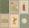 Golf Canvas Wall Art, Baby Boy Nursery Sports Posters, Animal Athletes Elephant Rabbit Pictures, Little Legend Charming Quote Print, Kids Bedroom Golf Course Wall Decor 12x16in Unframed
