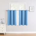 ChrisDowa Small Window Curtains for Kitchen and Bedroom - Grommet Short Thermal Insulated Room Darkening Curtains (2 Panels, Sky Blue, 36 x 24 Inch)
