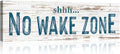 TAILORED CANVASES - No Wake Zone Sign, Charming Wall Decor for lakehouse and house, 'Shh No Wake Zone' Sign, Rustic Above Bed Decor, Lake House, Ideal Gift for Any Space 8x24.