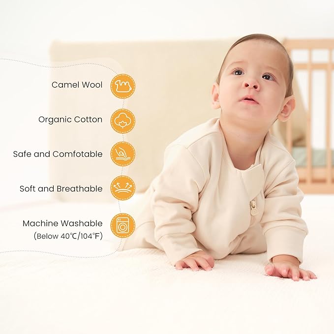 Unisex Sleeping Bag for Babies and Toddlers 1.0 Tog Sleep Sack 0-6 Months, Newborn Sleep Sack, Wearable Blanket Baby, One Piece Long Sleeves, Gifts for Baby