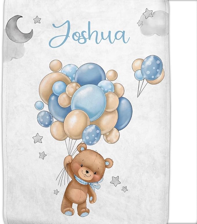 Personalized Baby Blanket with Name - Customized Soft Flannel Blanket for Boys & Girls (50x60 Inches) - Ideal Gift for Baby Shower, Birthday, Christmas, Newborn