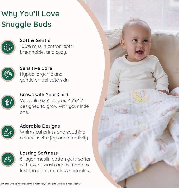 100% Cotton Muslin Baby Blanket | Soft & Breathable 6-Layer Swaddle & Receiving Blanket | Lightweight Quilt for Newborns, Infants & Toddlers | Gender-Neutral (Llama Love)
