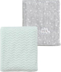 CREVENT 2Pcs 30''X40'' Cute Cozy Fluffy Warm Baby Blankets for Infants Toddlers' Bedding Crib Cot Stroller - Grey Cloud + Avocado Green