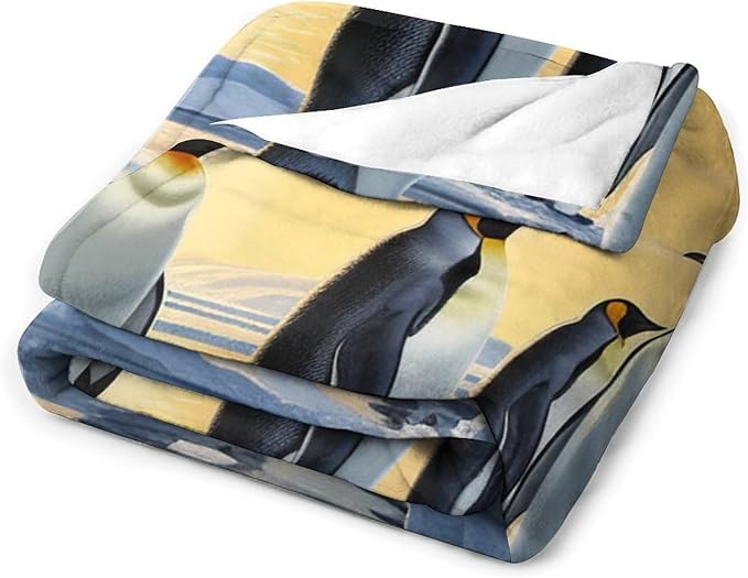 Penguin Blanket Antarctic Penguins Gifts for Girls Boys Woman Kids Penguin Lover Throw Blankets Soft Blanket Warm Fleece Flannel Plush Blankets for Bed Sofa Couch 40"x50"
