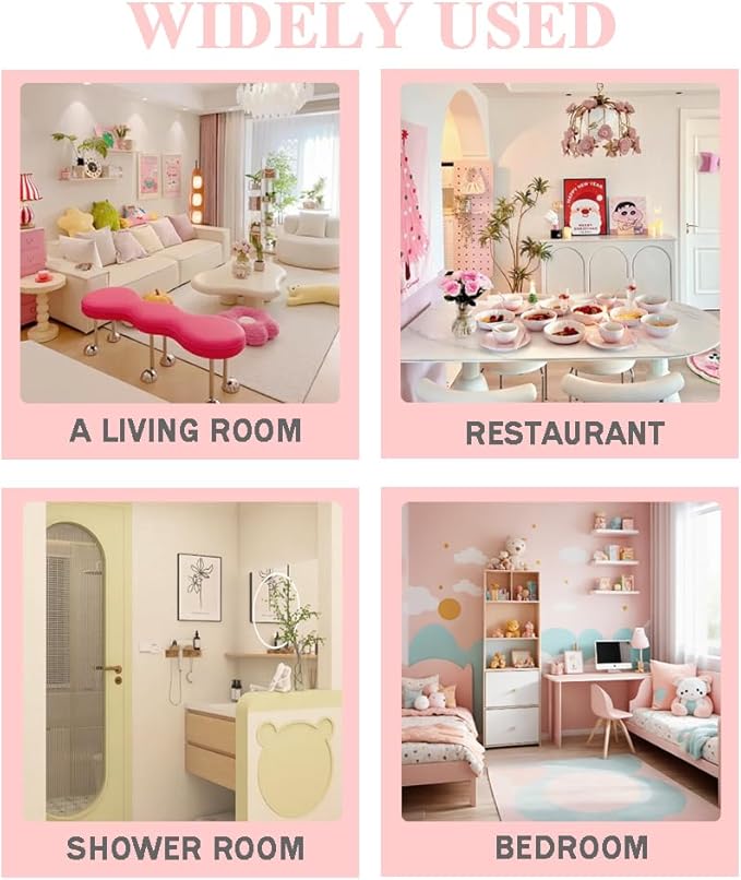 Cute Shelf Pink Floating Shelves, 2Pcs Flower Shaped Green Floating Shelves Display Daisy Decor for Bathroom Livingroom Bedroom Shelves (Pink Green)