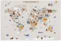 KIPNG Kids World Map - Playroom Animal World Map - Nursery Educational Poster Canvas Poster Bedroom Sports Landscape Office Room Gift Unframe-style20x30inch(50x75cm)