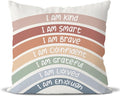 QIYUHOY Classroom Reading Corner Rainbow Decor Throw Pillow Covers, Book Center Calming Corner Home Bedroom Playroom Decor Pillow Case, 24x24 Inch Pillowcase(red)