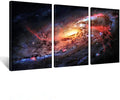 KREATIVE ARTS - Space and Universe Stretched Canvas Print - Space Landscape Paintings Wall Art Decor Universe Galaxy Stars 3 Piece Picture Print on Canvas for Modern Home Decoration Ready to Hang