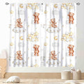 Cartoon Bear Curtains, Kids Boys Girls Cute Lovely Bear Star Cloud Ballon Pastel Window for Baby Living Room Bedroom Nursey Toddler Classroom 2 Panels, 42"x54" Inch
