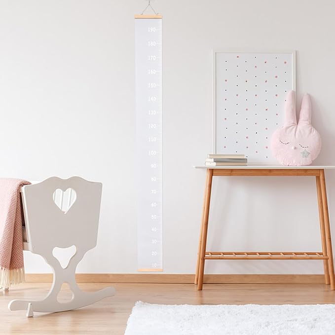 Height Growth Chart Ruler for Boys and Hanging Canvas Measurement Ruler for Home School Nursery Easy Storage Growth Record Tracking