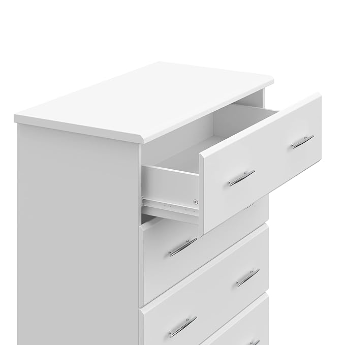 Storkcraft Brookside 4 Drawer Dresser (White) – GREENGUARD Gold Certified, Nursery Dresser for Kids Bedroom, Chest of Drawers