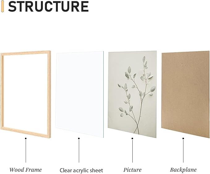 CHMMART 3 Piece Neutral Botanical Framed Wall Art Beige Floral Canvas Art Prints Minimalist Flower Pictures Wall Decor Boho Painting Artwork for Living Room Bedroom Bathroom 12x16in