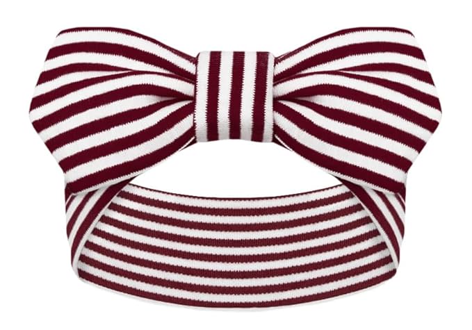 Creative Knitwear Fordham Rams Infant Girls Maroon/White Striped Hair Knot Headband Embroidered Logo - Size Newborn - 4T