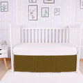 Box Pleated Crib Bed Skirt Premium 100% Cotton 800 Thread Count Nursery Crib Toddler Bedding Crib Bedskirt for Baby Boys or Baby Girls, (28" x 52") + 14" Drop Lenght - Taupe Solid