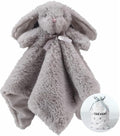 CREVENT Cozy Plush Baby Security Blanket Loveys for Baby Boys and Girls, Faux Fur Front + Mink Backing with Animal Face (Grey Bunny)