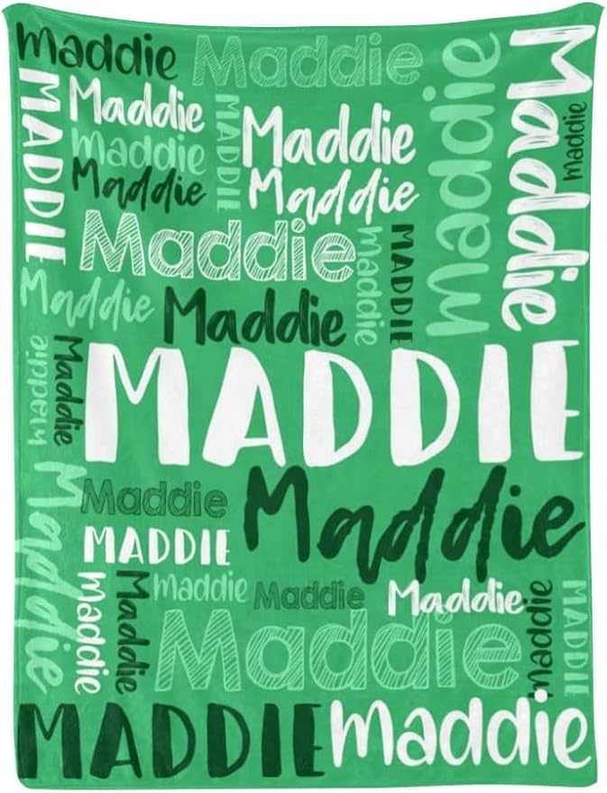 Dr.TOUGH Personalized Blankets with Name Customized Baby Blankets for Girls Boys Adults Monogrammed Blankets and Throws Christmas Birthday Mothers Valentines Day Gift (Medium Sea Green, 40''×50'')