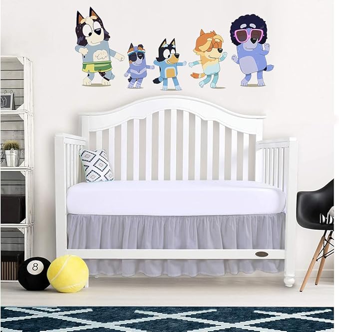 Crib Bed Skirt 28” x 52” with 14” Drop – Split Corners Dust Ruffle, Microfiber - Breathable, Durable, Elastic Adjustable Fit, Soft Nursery Bedding for Baby Boys & Girls, Light Grey Solid