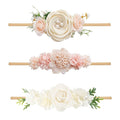 Baby Girl Headbands Nylon Flower Elastic Hairbands 3pcs Hair Accessories Gift for Newborn Infant Toddlers (YM2)