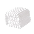 NTBAY Plush Flannel Baby Blanket, Soft and Warm Toddler Blanket with Striped Texture for Stroller, Crib, Travel, 30x40 Inches, White