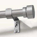 Modern Silver Curtain Rods for Windows 28 to 48 Inches Adjustable Length Heavy Duty 1" Diameter Window Curtain Rod with Decorative Finials for Outdoor Bedroom Kitchen Living Room
