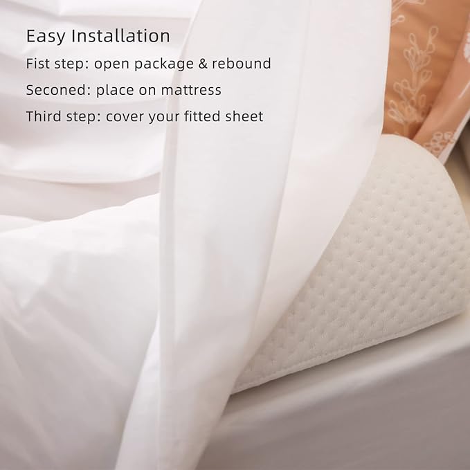 Toddler Bed Bumper, Foam Bed Rail for Toddlers, Bed Rail Bumper for Twin, Full, Queen and King Beds with Washable Cover 1-Pack