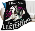 Tijuboni Husky Throw Blanket Dog Gifts for Girls Boys Women Men Kids Adults Soft Flannel Fleece Blanket for Couch Sofa Bed Home Decor 40"x50"